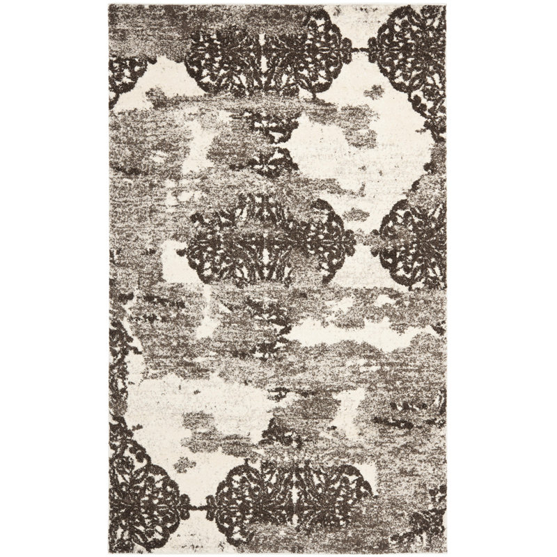 Kazlyn Retro Performance Abstract Rug, Rectangle 4' x 6'