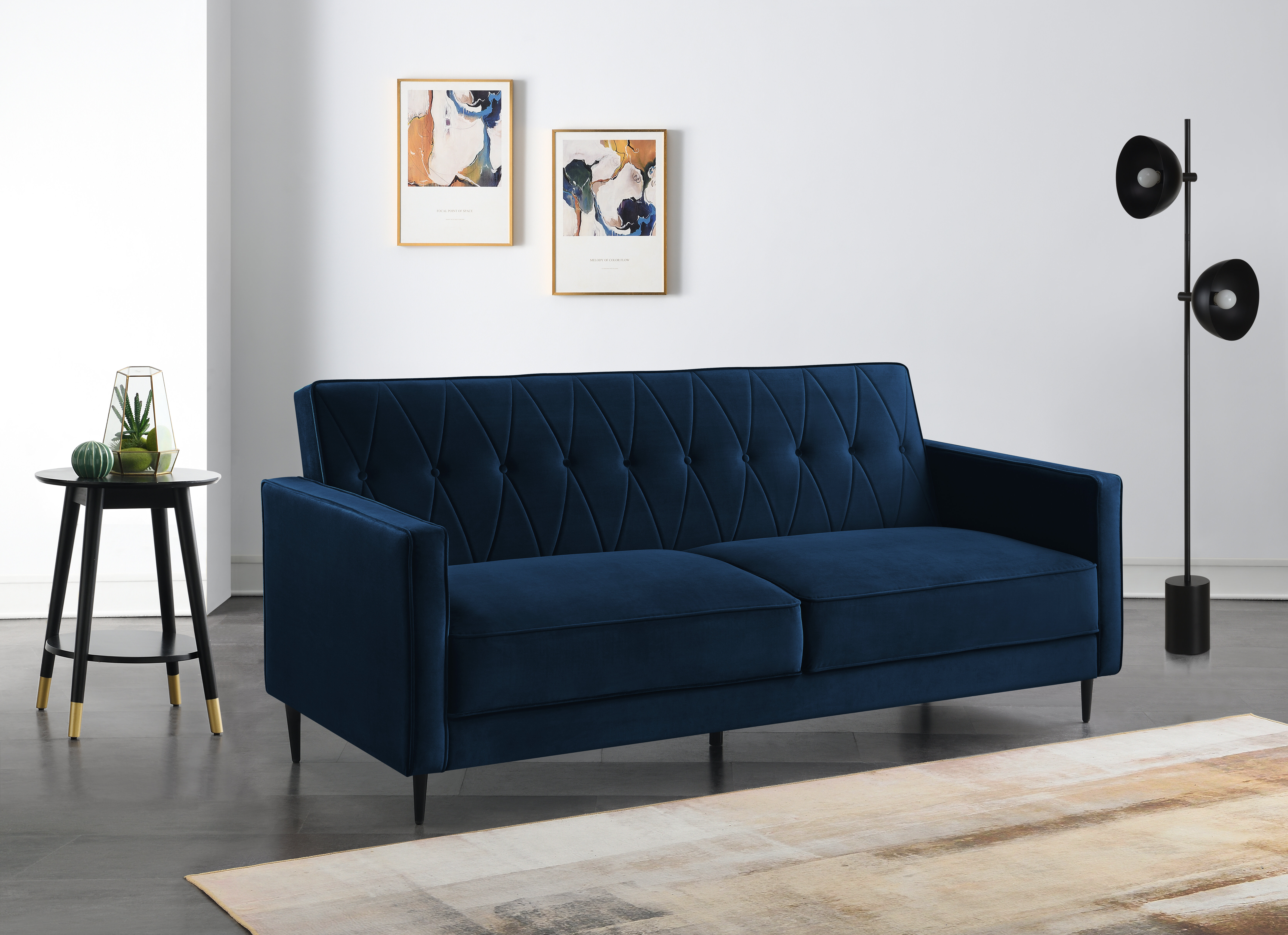 Navy blue store convertible sofa