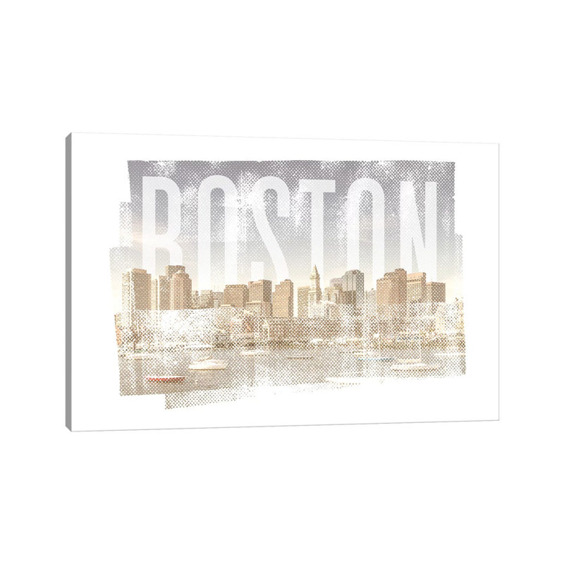 Boston Skyline by Melanie Viola - Wrapped Canvas Print, 20.32 cm H x 30.48 cm W