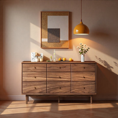 Commode d'appoint simple noyer noir