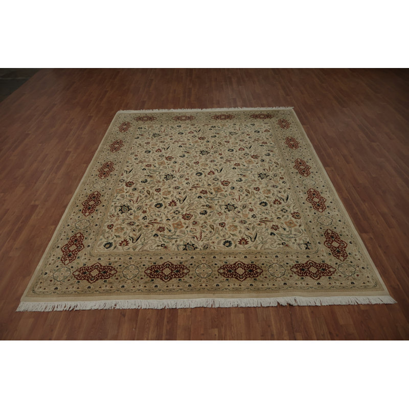Tapis tissé à la main 8 x 10 pi avec motif floral Artisan