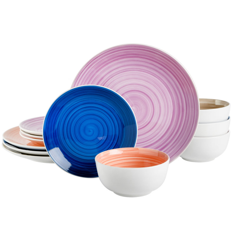 Gibson Home Color Vibes 12-piece Assorted Dinnerware Set