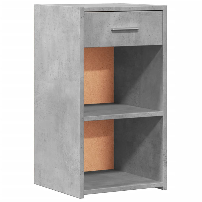35 cm W Bedside Table, Concrete Grey, Set of 2