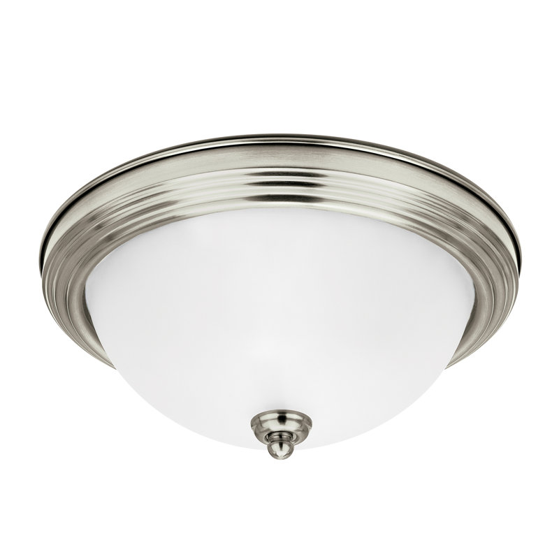 Plafonnier encastré à une lumière Geary de Génération Éclairage , Nickel brossé, Oui