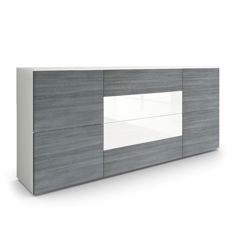 Mccraney Sideboard, White (matt)/Avola anthracite/White (glossy)