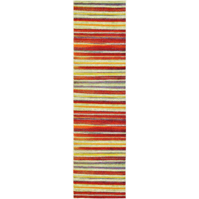 Tapis rayé rouge / blanc / jaune Bridlington