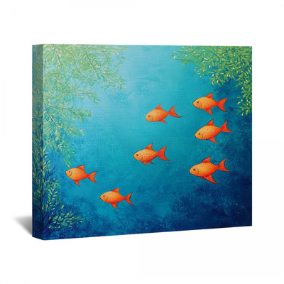 Toile de poisson tendue sur toile - décoration murale marine