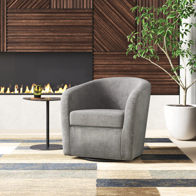 Upholstered Swivel Barrel Chair