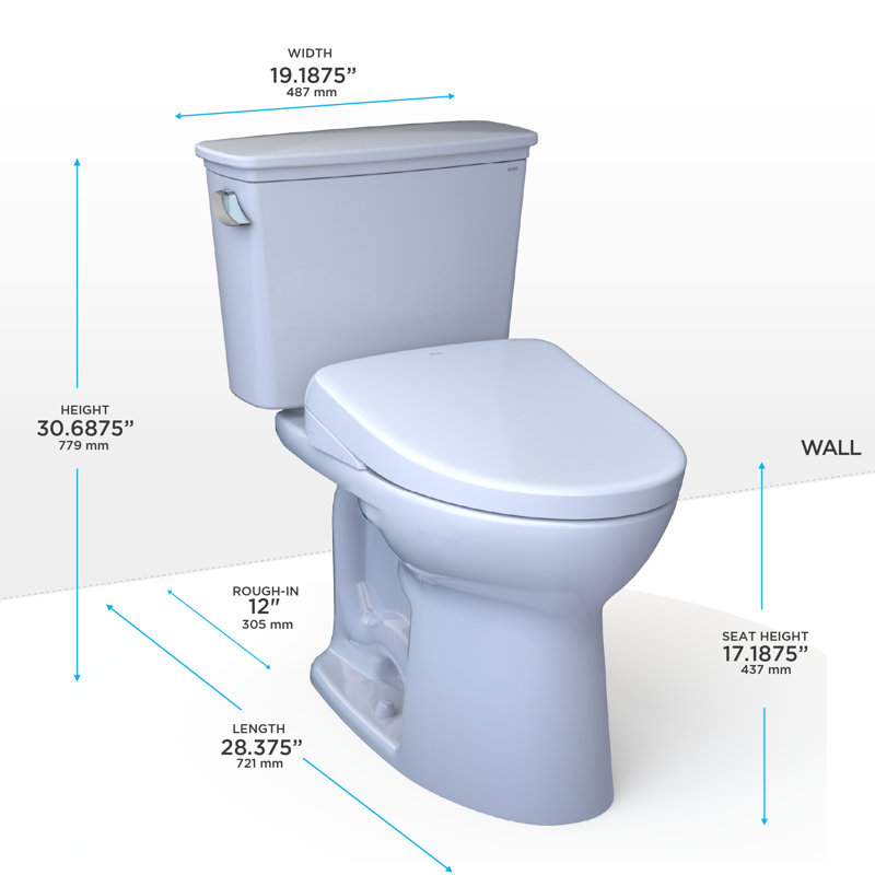 Drake® 28.38" Depth 1.28 GPF Two-Piece Toilet, 12