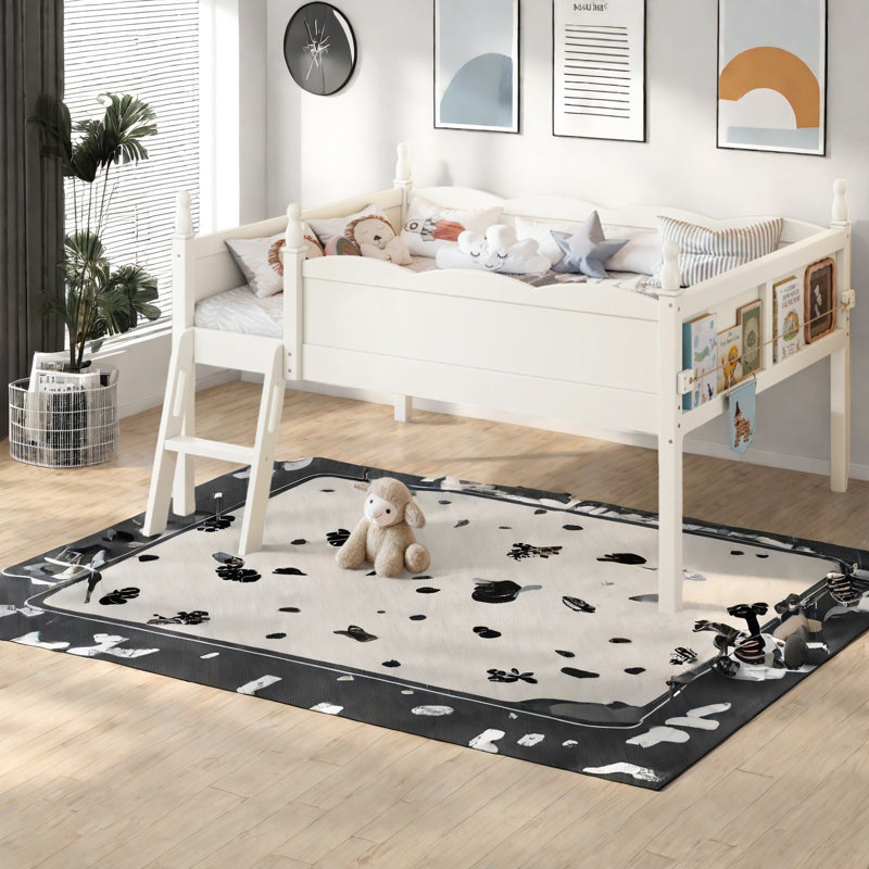 Lits sécuritaires avec rangement, mezzanine en bois aggloméré, beige moderne pour la maison