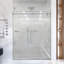 Porte de douche coulissante simple sans cadre de 44 à 48 po x H 76 po - Verre trempé transparent de 5/16 po (8 mm), conception à dérivation avec finition chromée-130134085