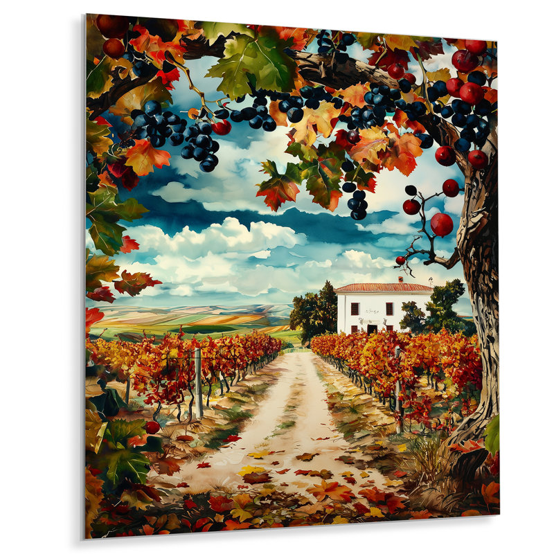 Vineyard Horizon In Italy II - Paysages, décoration murale en métal, 40" H x 30" W