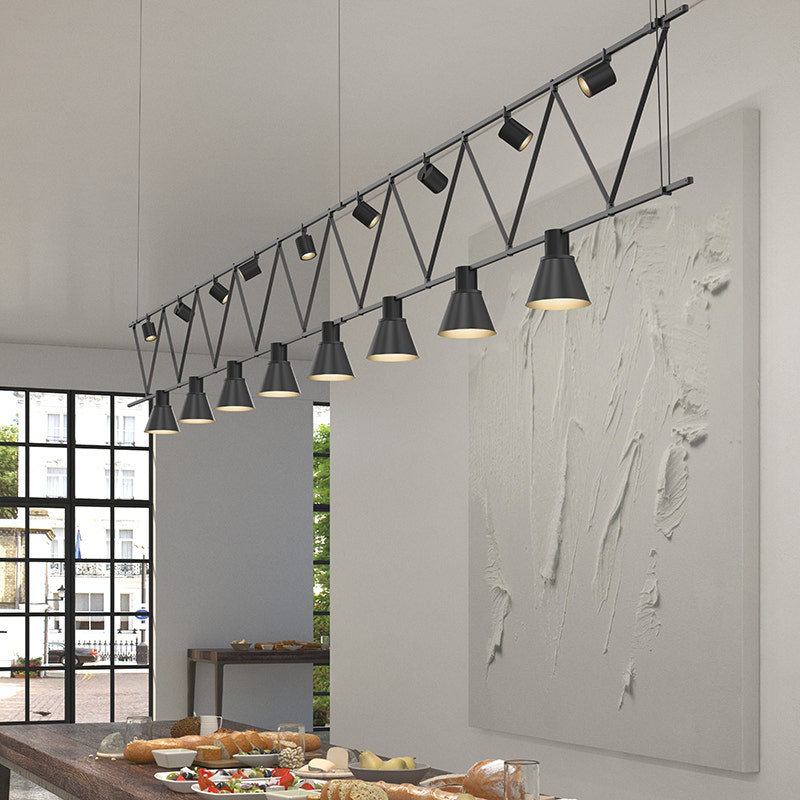 Lustre linéaire unique à 8 lumières DEL Suspender®