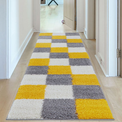 Myshaggy Collection Rugs Geometric Design in Yellow