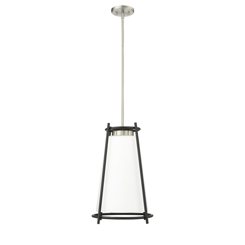 Luminaire suspendu conique à 1 lumière Tabita, Nickel brossé