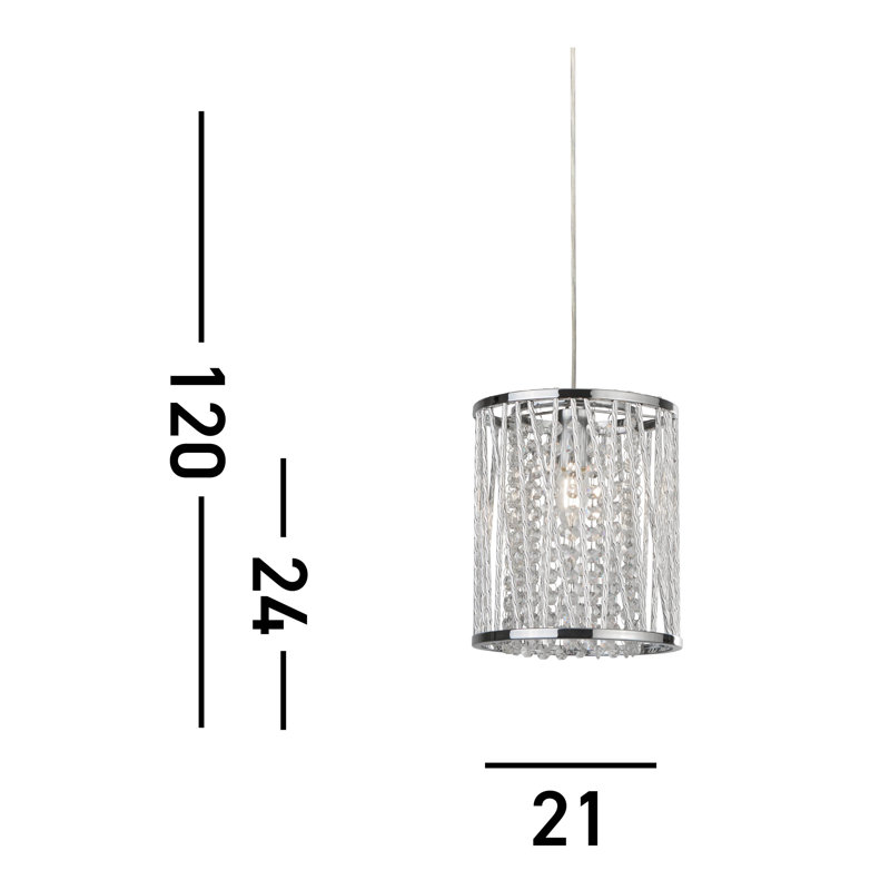Zoie 1 - Light Chrome Cylinder Pendant