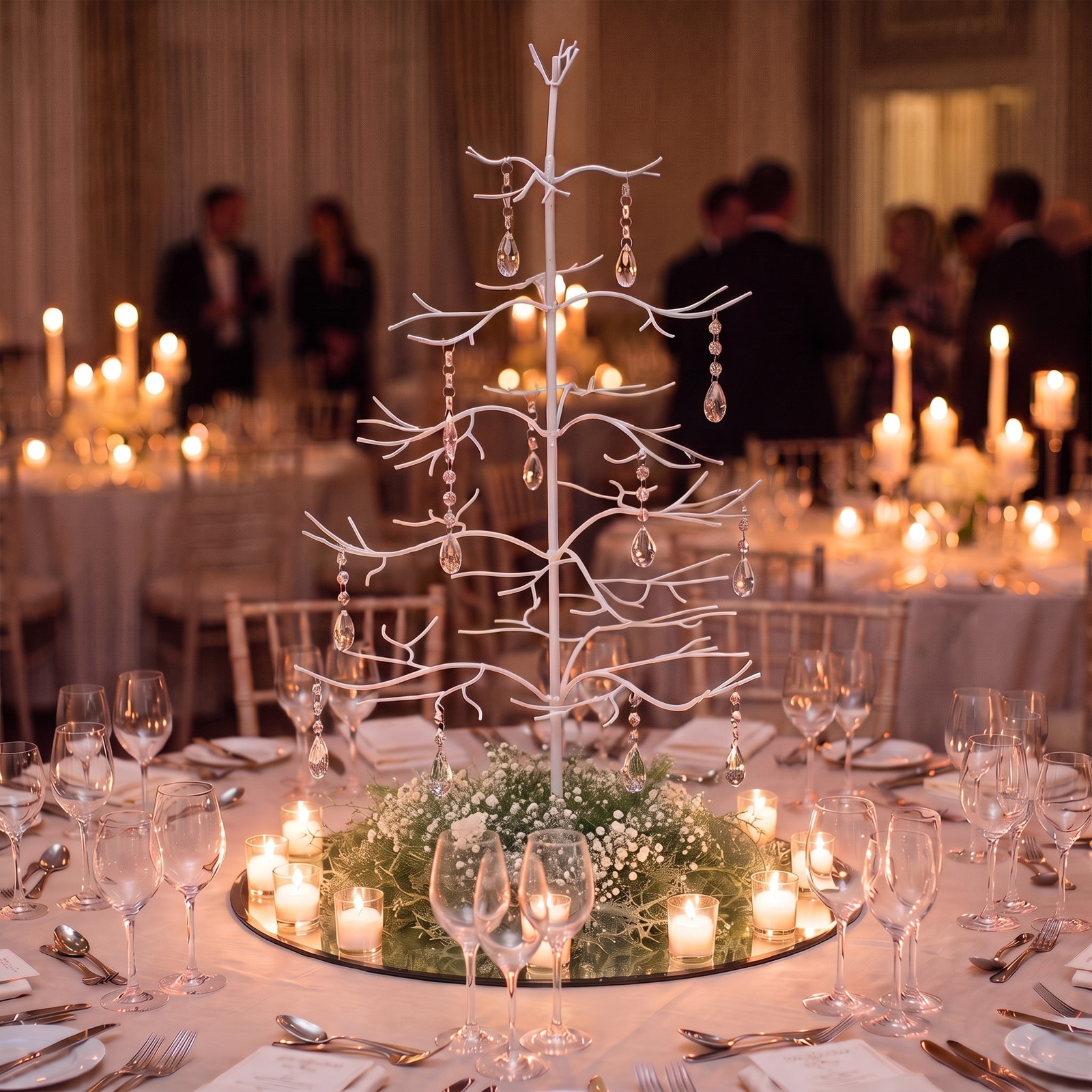 Decorative Ornament Tabletop Tree, White