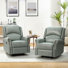 Fauteuil inclinable manuel berçant en cuir véritable avec accoudoirs roulés de 32,67 po de large Rimini