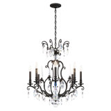Renaissance Nouveau 8 Light 32in x 31in Chandelier in Heirloom Gold with Clear Heritage Handcut Crystals