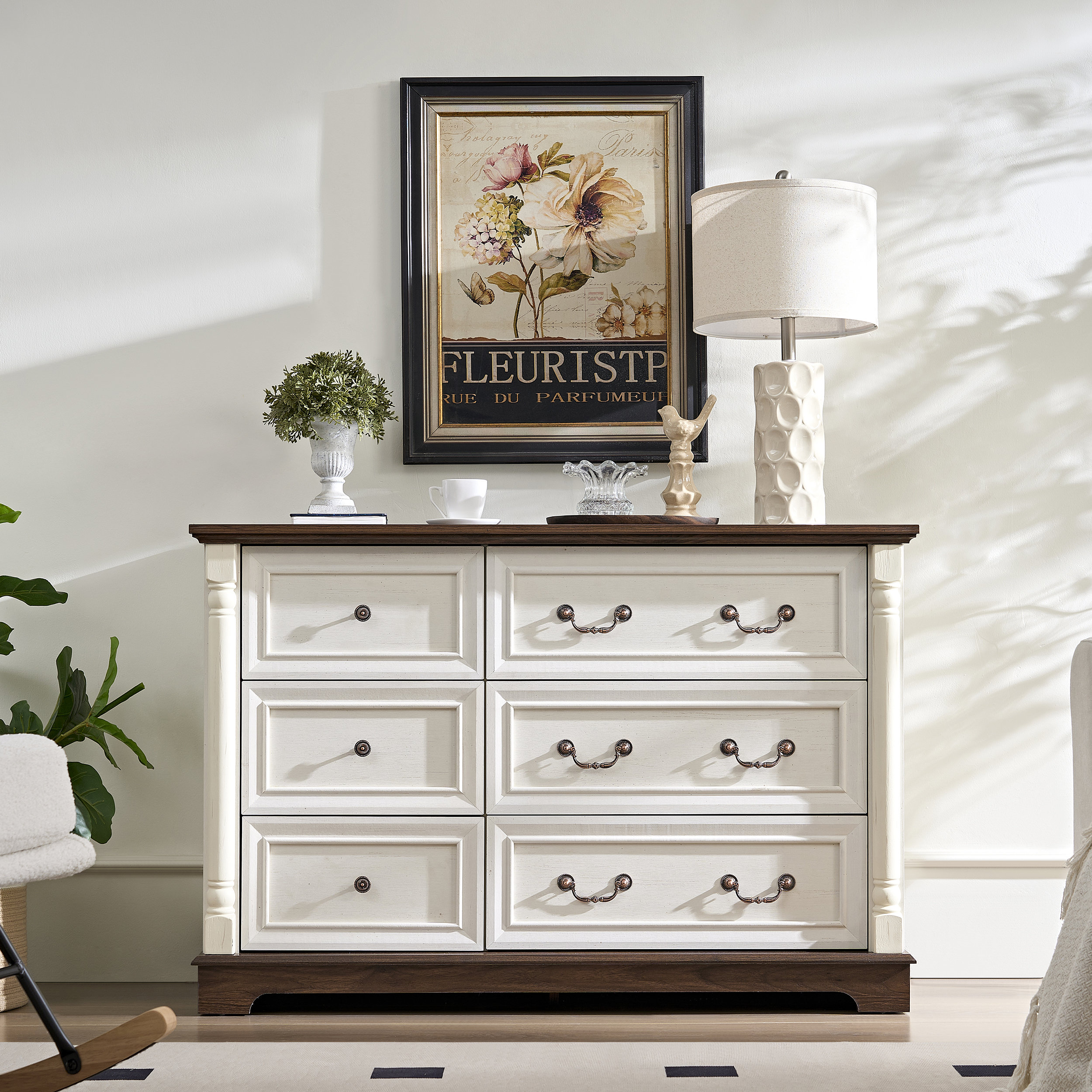 Ophelia & Co. Farmhouse Style 6 Drawer Dresser Chest | Wayfair