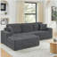 Siège de gauche, canapé modulaire en forme de L, canapé modulaire compressé en velours côtelé de style minimaliste moderne, déplier dans un lit, chambre à coucher, canapé confortable Comprimé - Design économe en espace - Gris