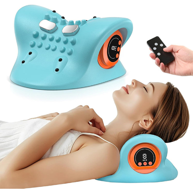 3-in-1 Portable Neck Massager With Heat & Cervical Stretching – Adjustable Intensity For Neck & Shoulder Pain Relief At Home Or Office