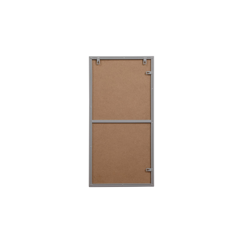Sabine Metal Rectangle Wall Mirror, 14" x 28", Gray