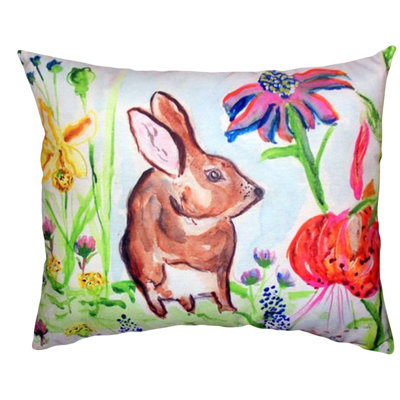 Rabbit Outdoor Reversible Throw Pillow
