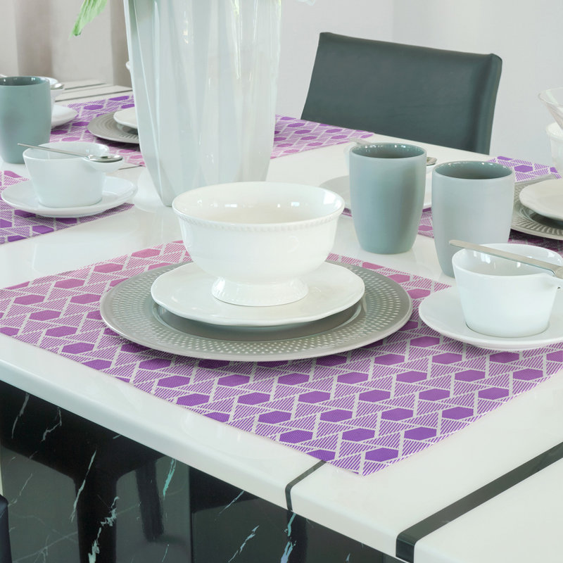 Récapitulatif de coton de 18 po hexagonals triangles, Rose / Mauve, Sergé de polyester
