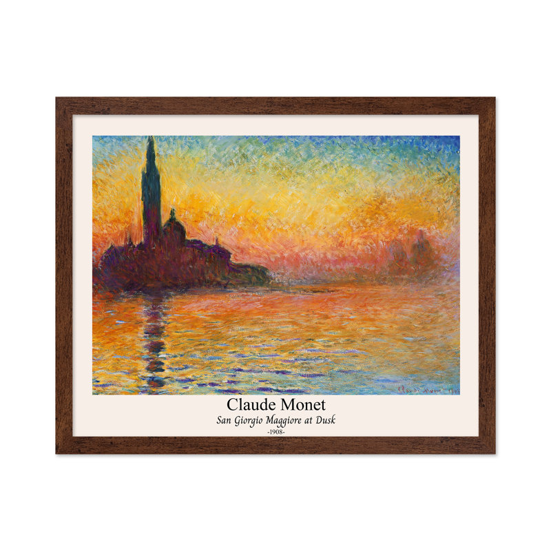 Claude Monet - San Giorgio Majeur, Poster, 18"H x 24"W, Brown Framed