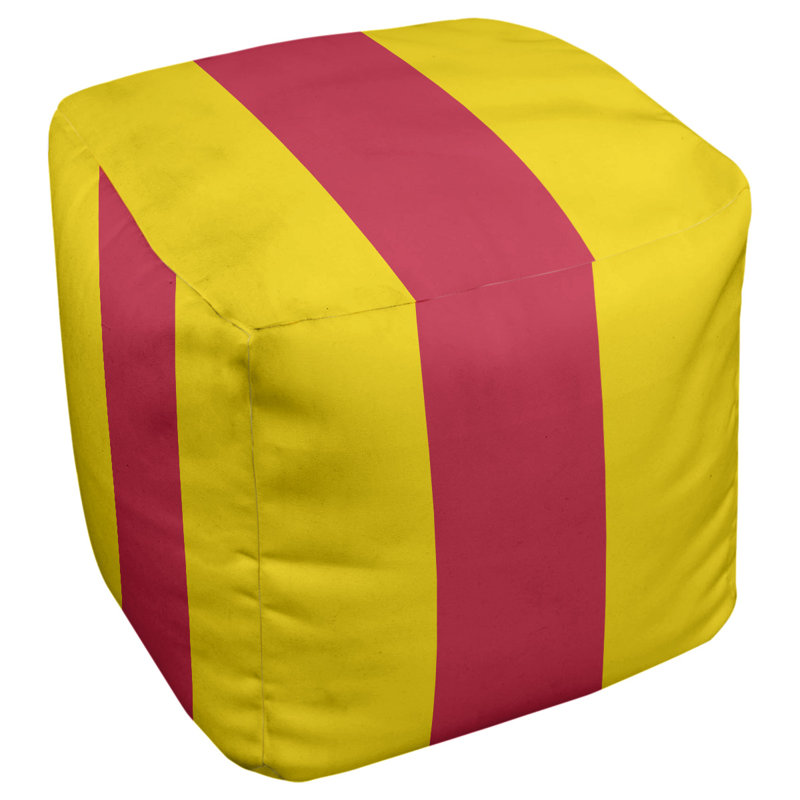 Repose-pieds repose-pieds carré 18" velours, H 13 po x l 13 po x P 13 po, Jaune / Rouge