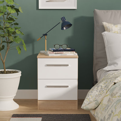 Fully Assembled Chesler 2 Drawer Bedside Table