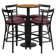 Naro 24'' Round Laminate Table Set with Round Base and 4 Ladder Back Metal Barstools