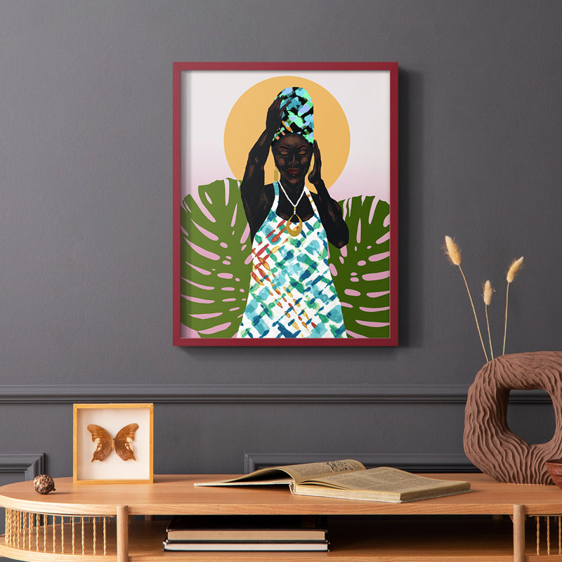 «Her Faith», reproduction encadrée - bois massif, Rouge, H 10 po x l 8 po