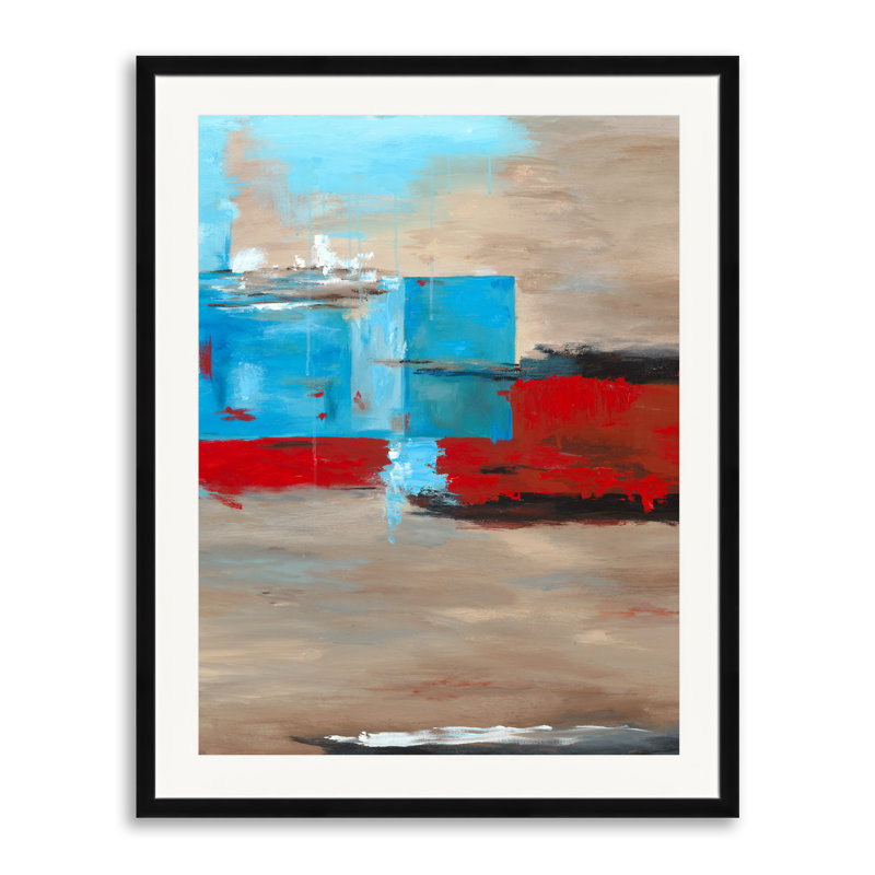 «Oppose Sides» par Lisa Daniels - Peinture, Papier avec cadre noir, 30" H x 24" W