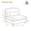 Fauteuil rembourré en velours côtelé beige avec dossier coussiné Seemab-99538312