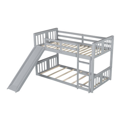 Low Bunk Bed with Reversible Slide