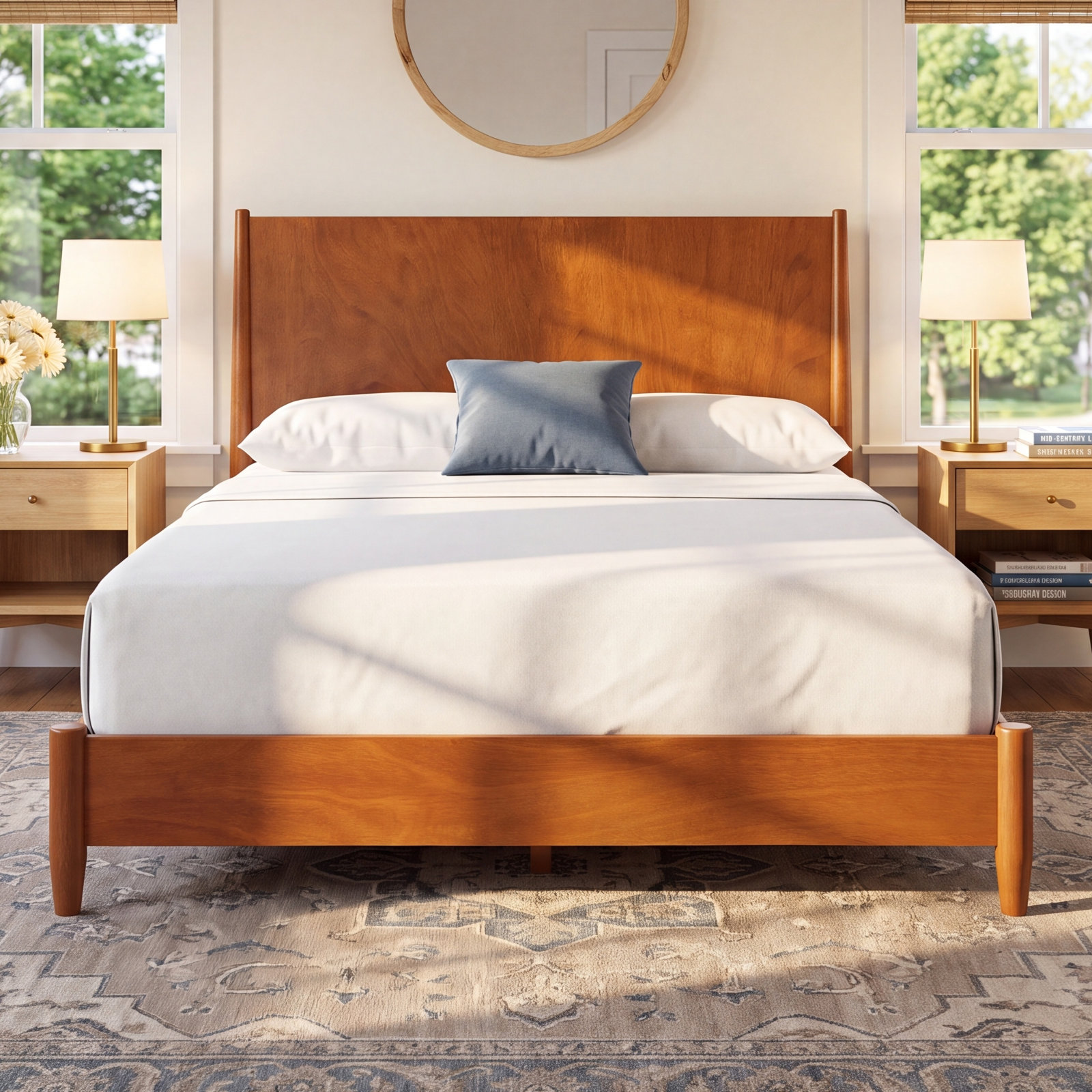 Williams Low-Profile Bed, California King, Chestnut