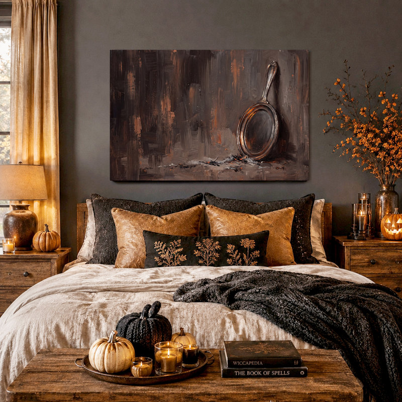 Art mural sur toile en fonte rustique avec braises, H 12 po x l 18 po