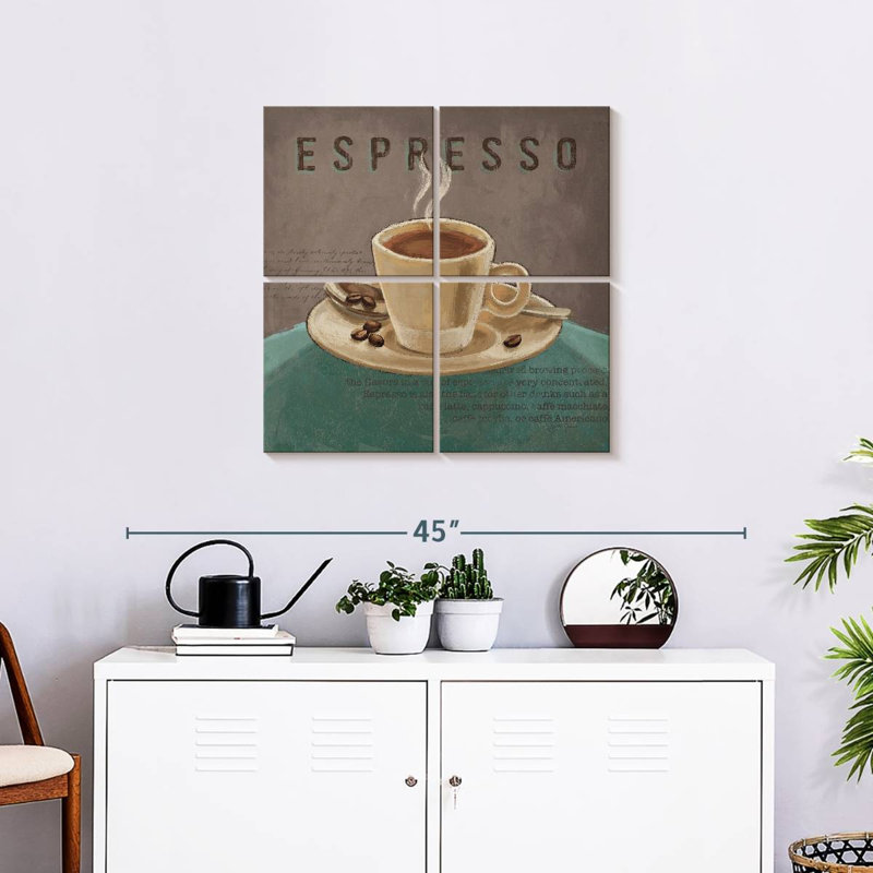 Yarlin Coffee And Co II bleu sarcelle et gris, H 26 po x l 26 po