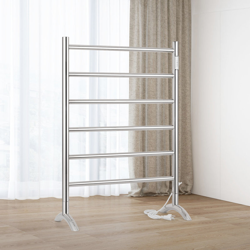 Chauffe-serviettes électrique 6 barres, Miroir poli