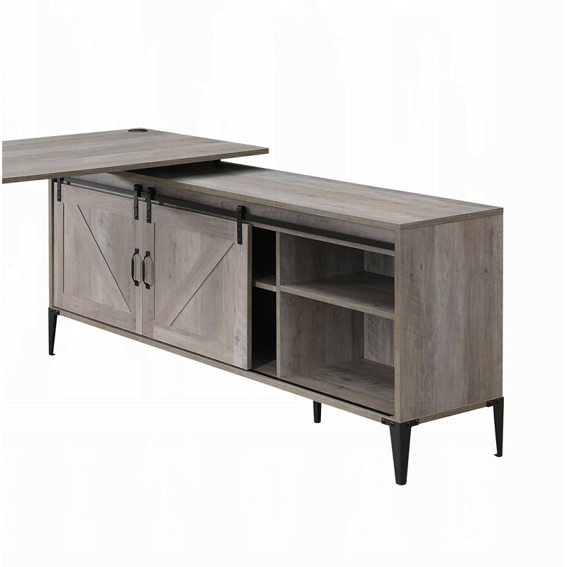 Armoire pour bureau d'écriture Zakwani, Chêne gris