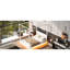 Lit plateforme à baldaquin à DEL blanc pour les chambres à coucher, look moderne, lit sans assemblage, lattes de soutien, installation facile-1186983420