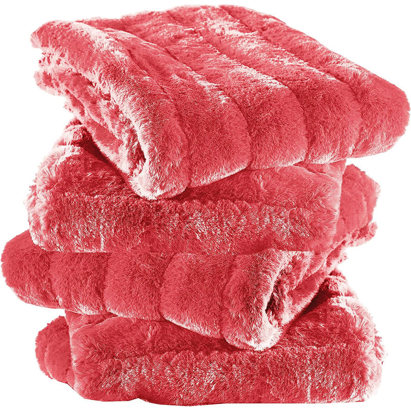Housse de coussin Super Mink, Corail sucré