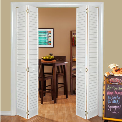 Porte pliante en deux en bois à persiennes Radiata