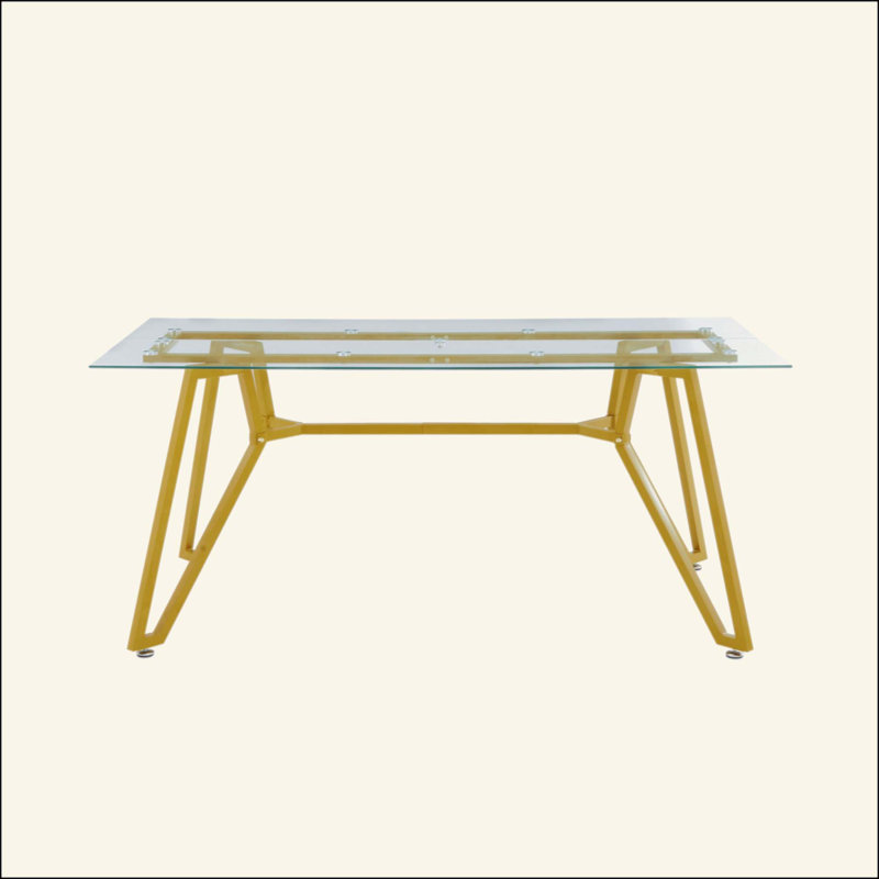 Table de salle à manger rectangulaire en verre, pour 1 à 8 personnes, H 30,9 po x L 70,9 po x l 35,4 po