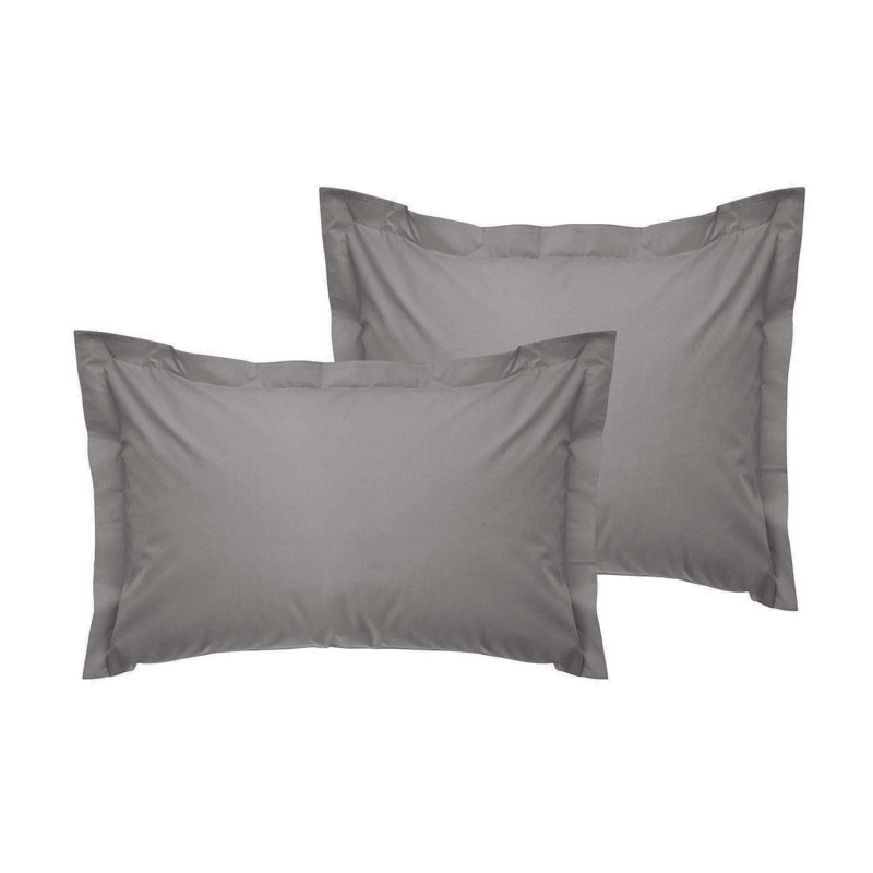 Ensemble de taies d'oreiller en satin Oxford (2 pièces), Gris