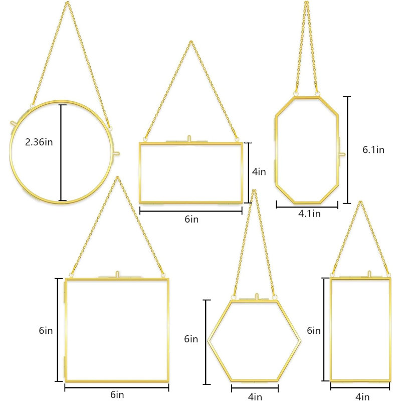 Ensemble de 6 cadres doubles en verre