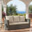 3-seat upholstered Outdoor Sofa with Cushions-129512434