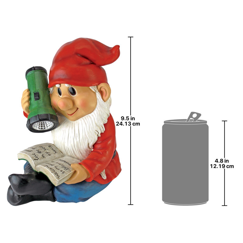 Flashlight Freddie Solar Gnome Statue